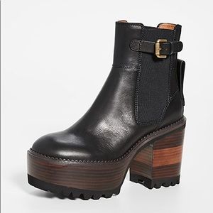 See By Chloe Bryan Platform Ankle Boot/ Black
